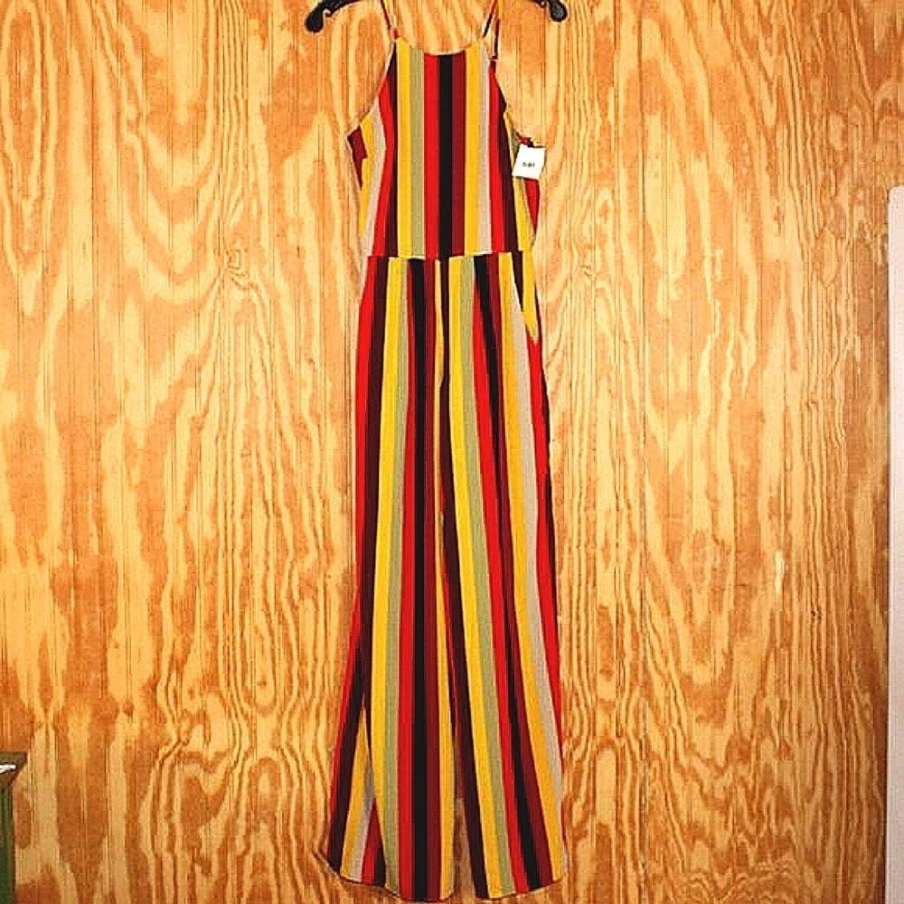 NWT Moa Moa Striped Wide-Leg Jumpsuit – Size S
